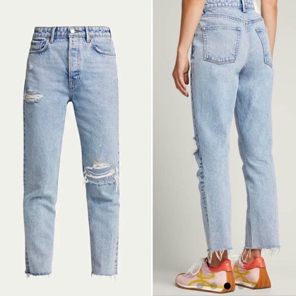 Grlfrnd jeans Karolina Distressed Straight leg jeans new with tags - Picture 6 of 13